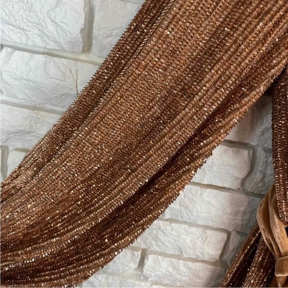 Retrofete Gabrielle Sequin Long Sleeve Robe Dress in Bronze Size XXS - Picture 6 of 16